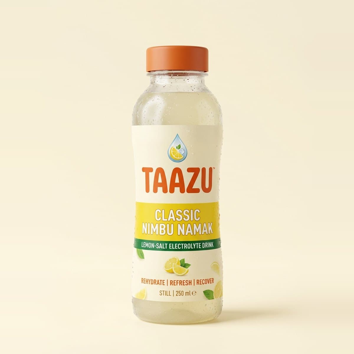 Taazu Classic Nimbu Namak 250 ml bottle with an orange cap