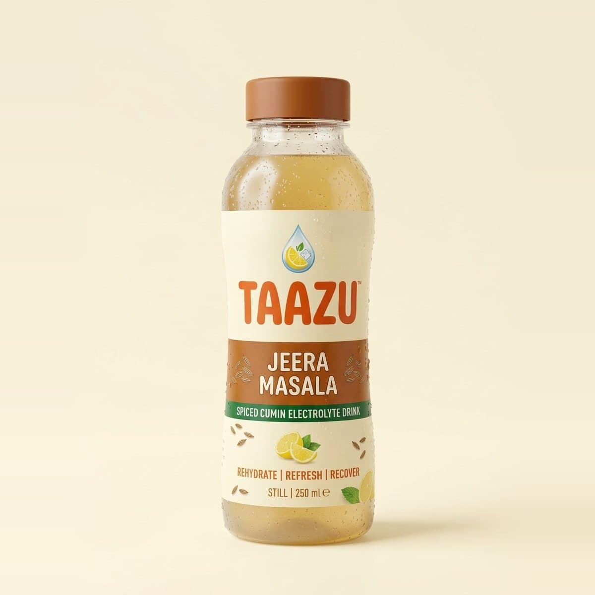Taazu Jeera Masala 250 ml bottle with a brown cap